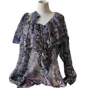Roberto Cavalli Woman Silk Woven Blouse. Size 48
